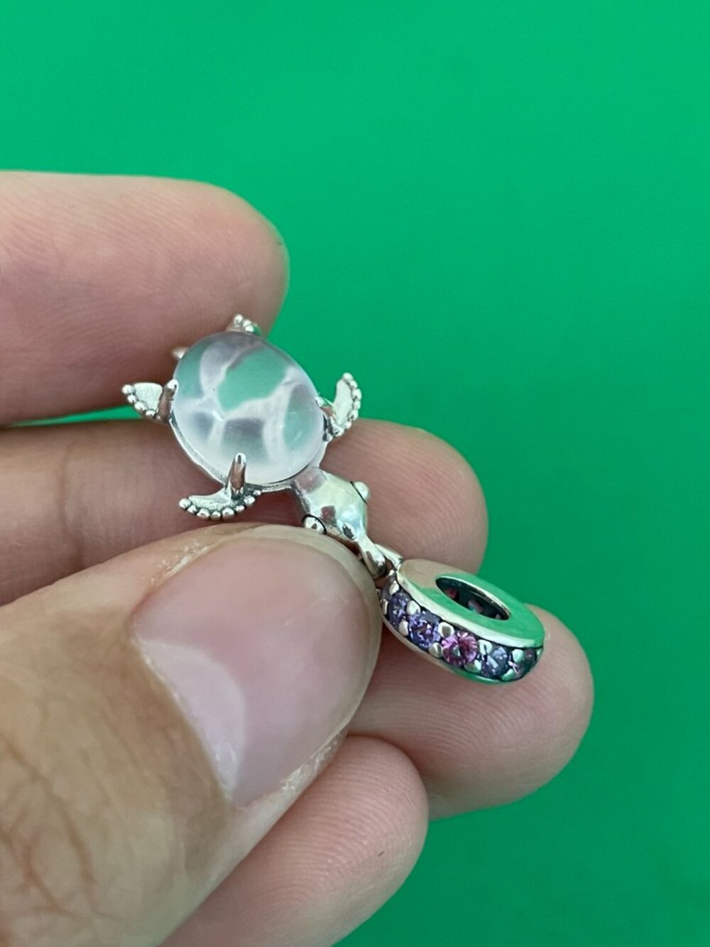Pandora Murano Glass Pink Sea Turtle Dangle Charm